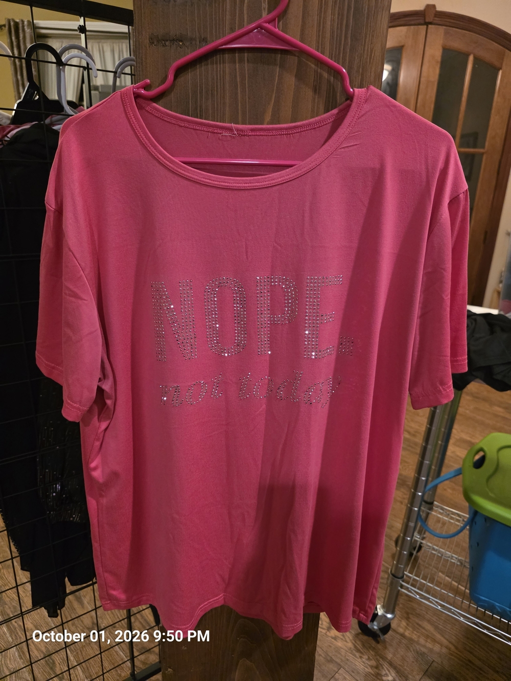 Pink Women’s Graphic Tee - 'NOPE Not Today' 2XL
